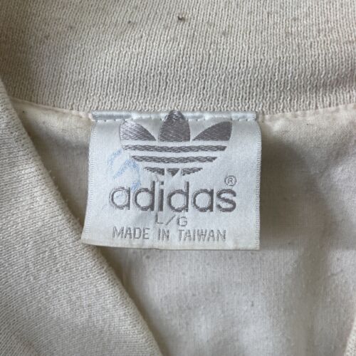 Vintage Adidas Trefoil Bomber Jacket Size Large White 90s