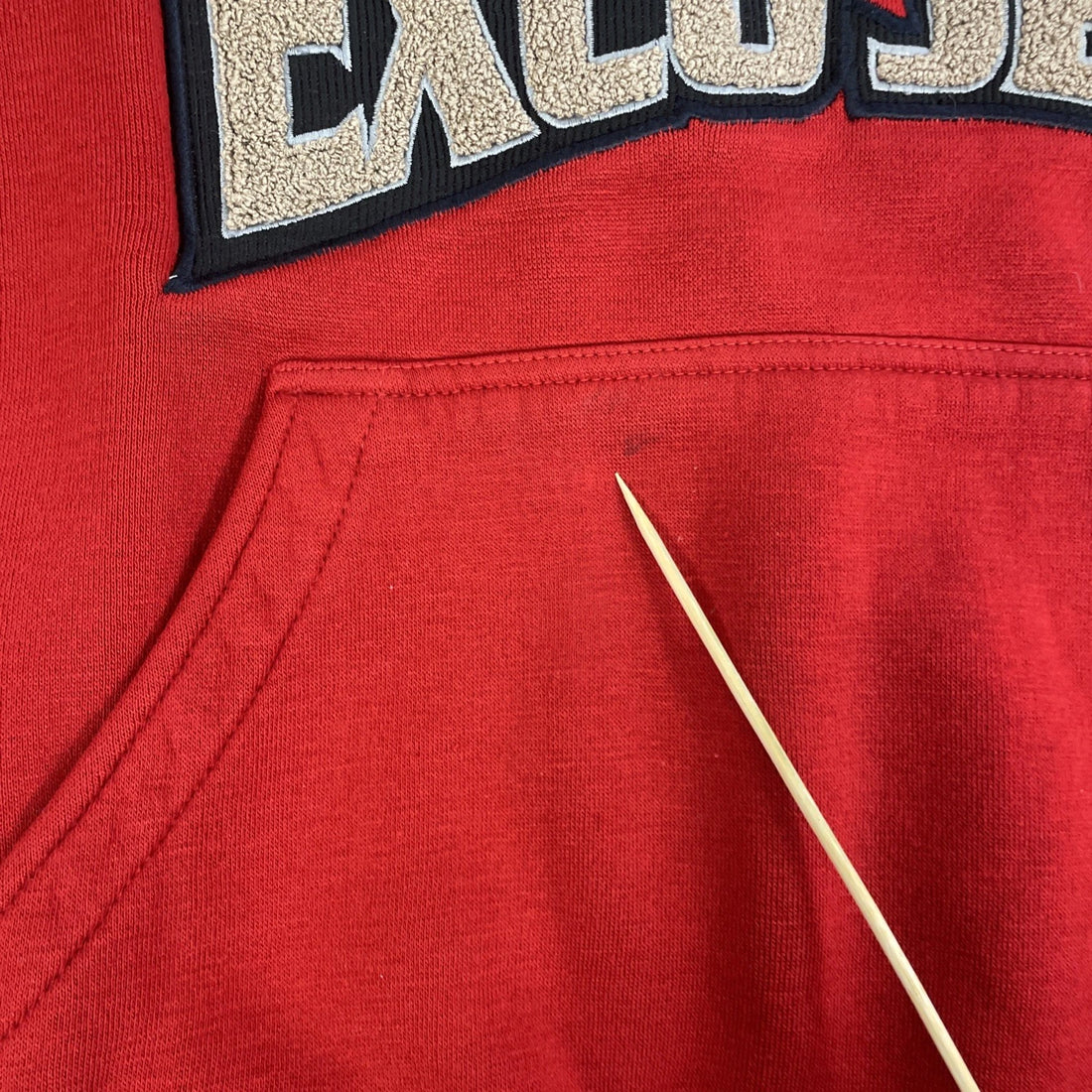 Vintage Exco Jeans Bull Dog Sweatshirt Hoodie Size XL Red Y2K