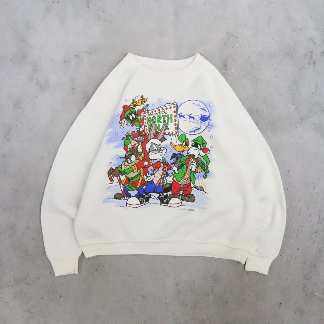 Bugs Bunny Looney Tunes Christmas Crewneck Sweatshirt Size Large