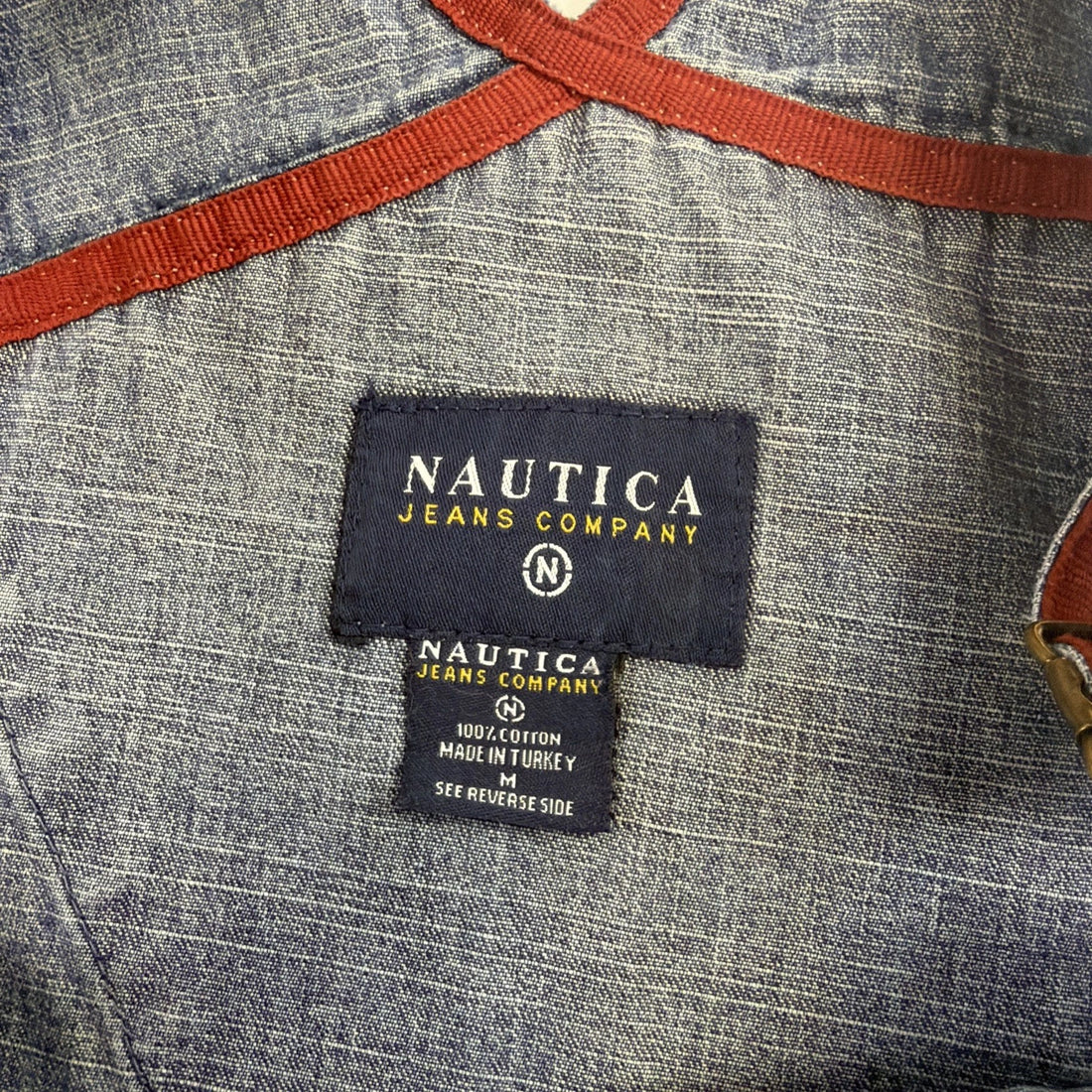 Nautica Denim Overalls Size Medium Blue