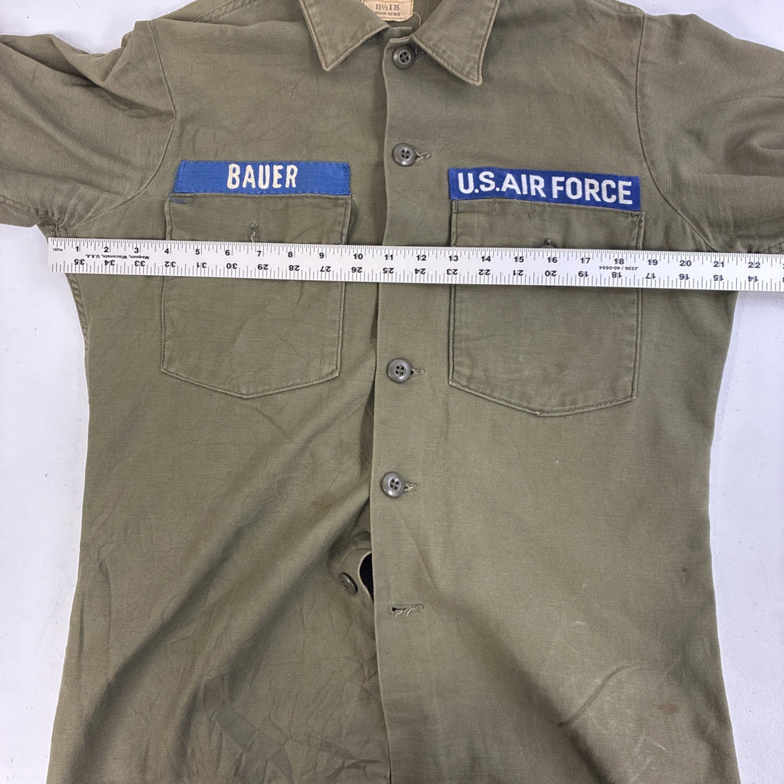 Vintage Sateen OG 107 U.S. Air Force Shirt Size 15 1/2 X 35