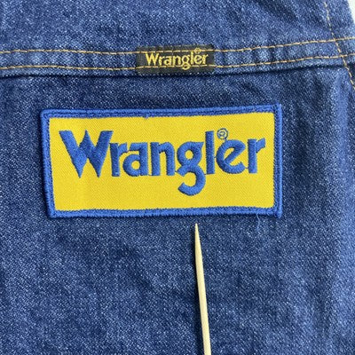 Vintage Wrangler Western Denim Vest Jacket Size Small Patches