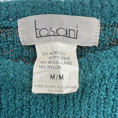 Vintage Tosani Western Aztec Crewneck Sweater Size Medium Teal