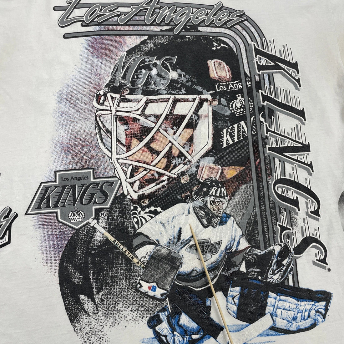Vintage Los Angeles Kings Bulletin Athletic T-Shirt XL All Over Print 90s NHL