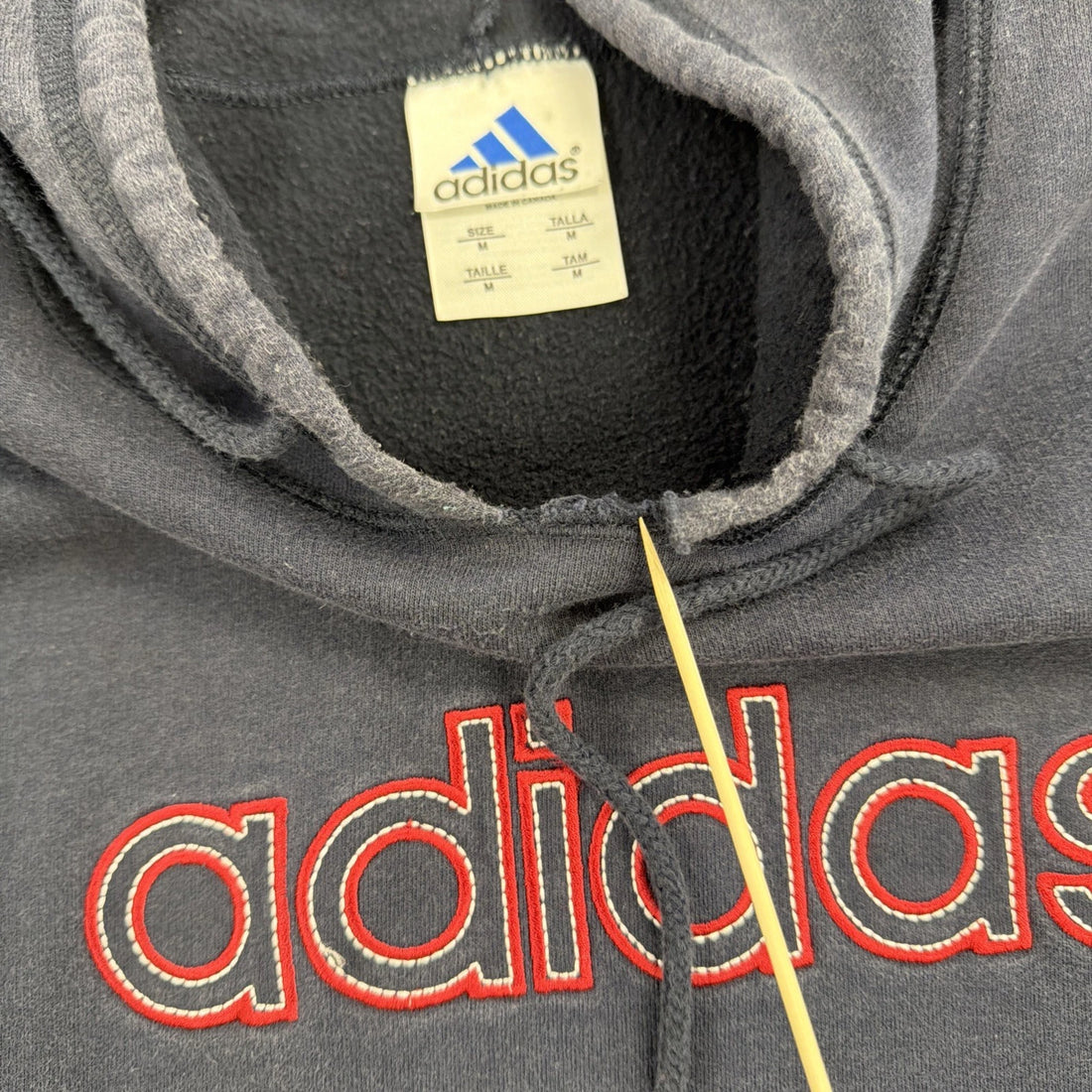 Vintage Adidas Sweatshirt Hoodie Size Medium Blue