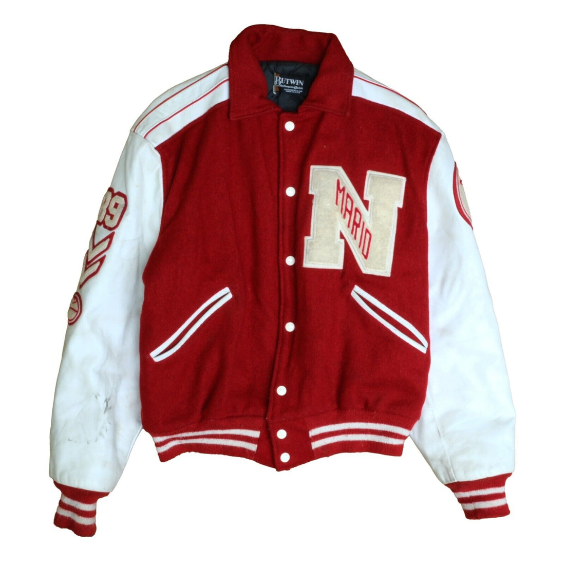 Vintage North High Polars Letterman Leather Wool Varsity Jacket Size Large