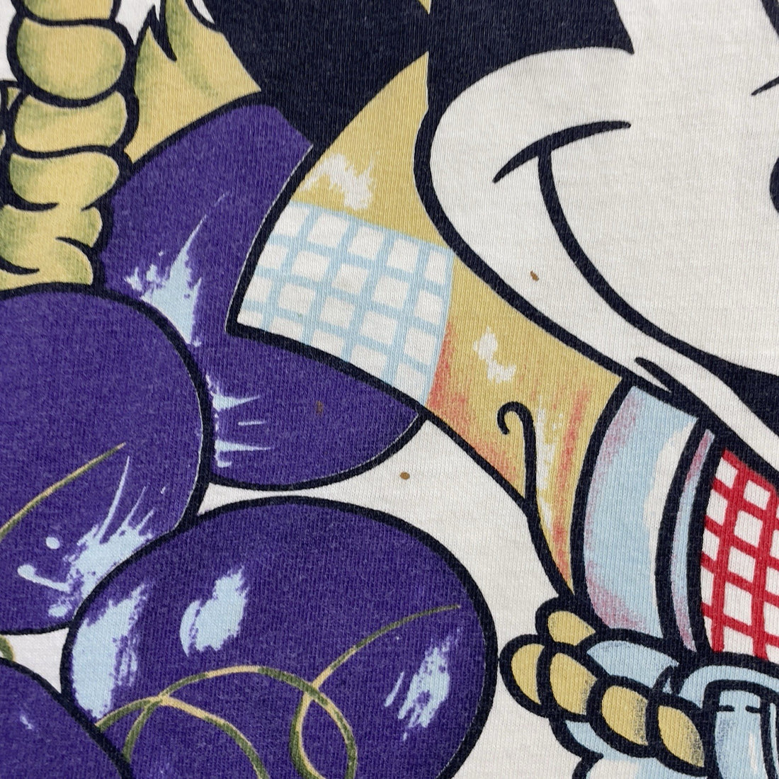 Vintage Mickey Mouse Disney Grapes Strawberries T-Shirt One Size AOP 90s