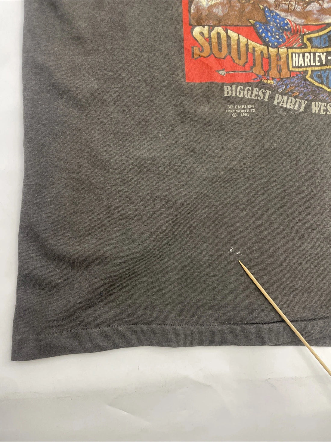 Vintage Harley Davidson 3D Emblem Sturgis South Dakota T-Shirt 2XL 1991