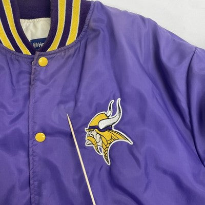 Vintage Minnesota Vikings Satin Bomber Jacket Size XL NFL