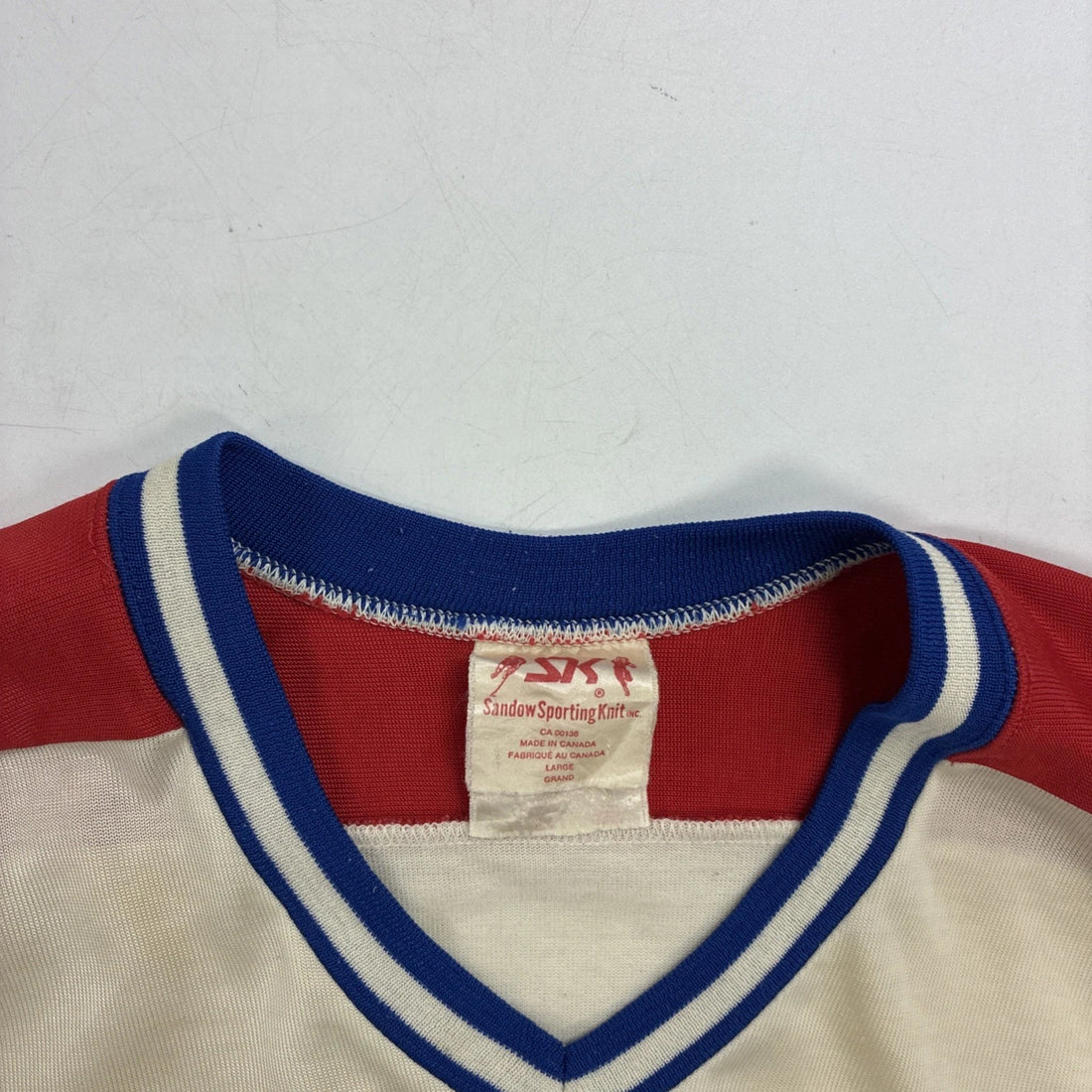 Vintage Montreal Canadiens Guy LaFleur Sandow Sporting Knit Jersey Large 80s NHL