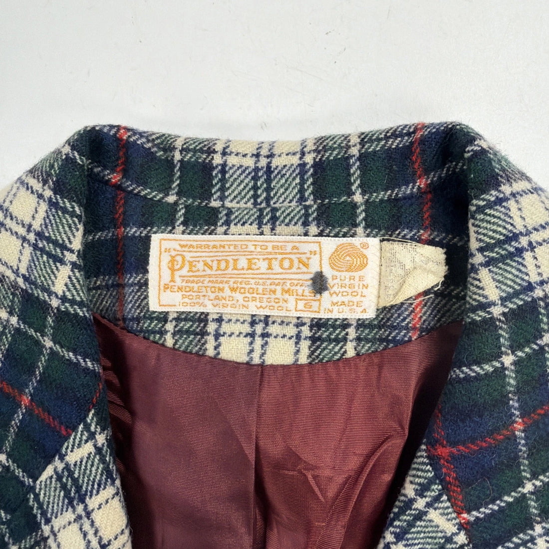 Vintage Pendleton Wool Blazer Coat Jacket Womens Size 6 Plaid