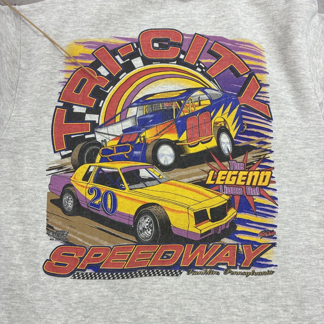 Vintage The Legend Live On Tri-City Speedway Racing Crewneck Sweatshirt Large