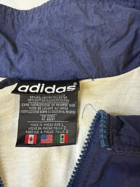 Vintage Adidas Windbreaker Light Jacket Size Large