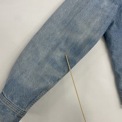 Vintage Lee Denim Trucker Jacket Size 44 Large Blanket Lined