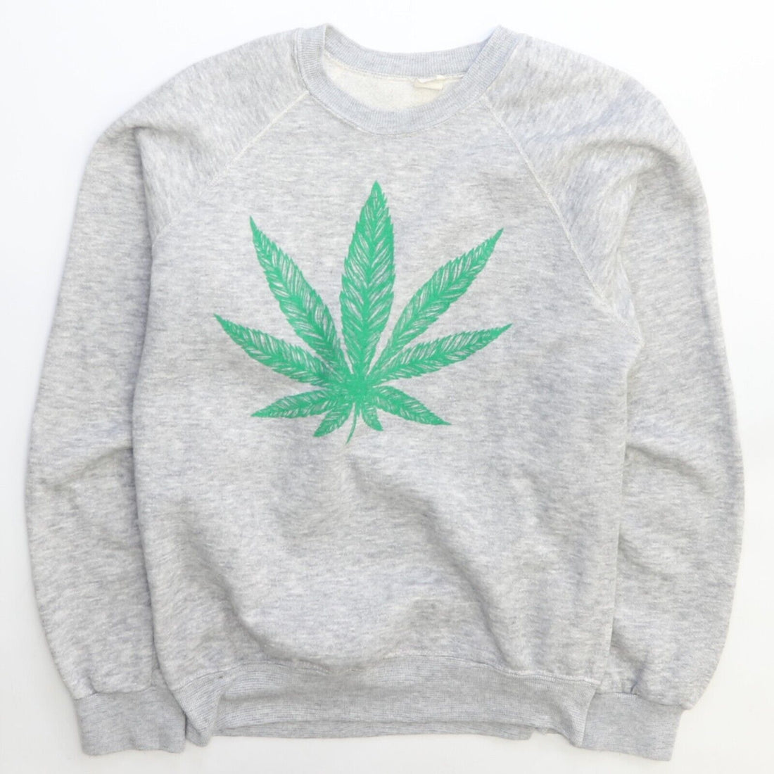 Vintage Marijuana Sweatshirt Crewneck Size XL Gray Weed Stoner 90s