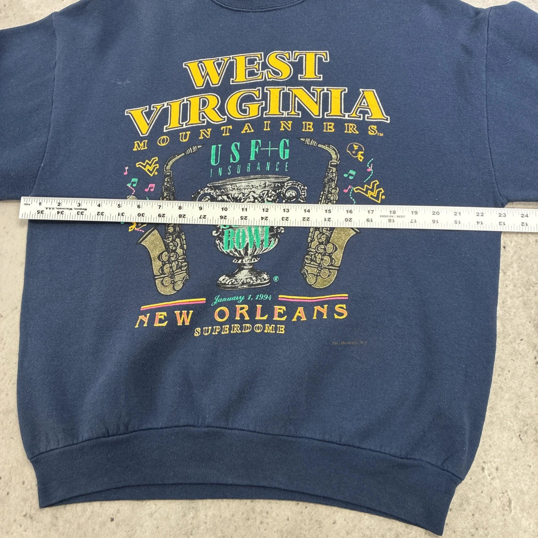 Vintage West Virginia Mountaineers Sugar Bowl Crewneck Sweatshirt Size XL NCAA