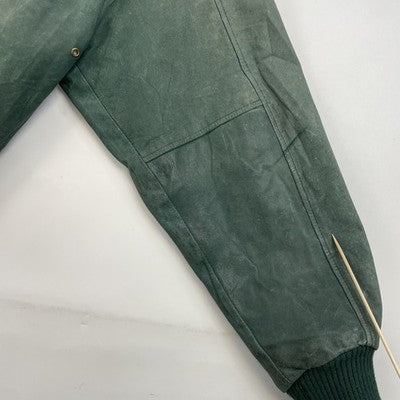 Vintage G-III Global Identity Leather Bomber Jacket Size Small Green