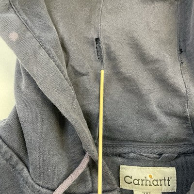 Vintage Carhartt Full Zip Sweatshirt Hoodie Size 2XL Blue