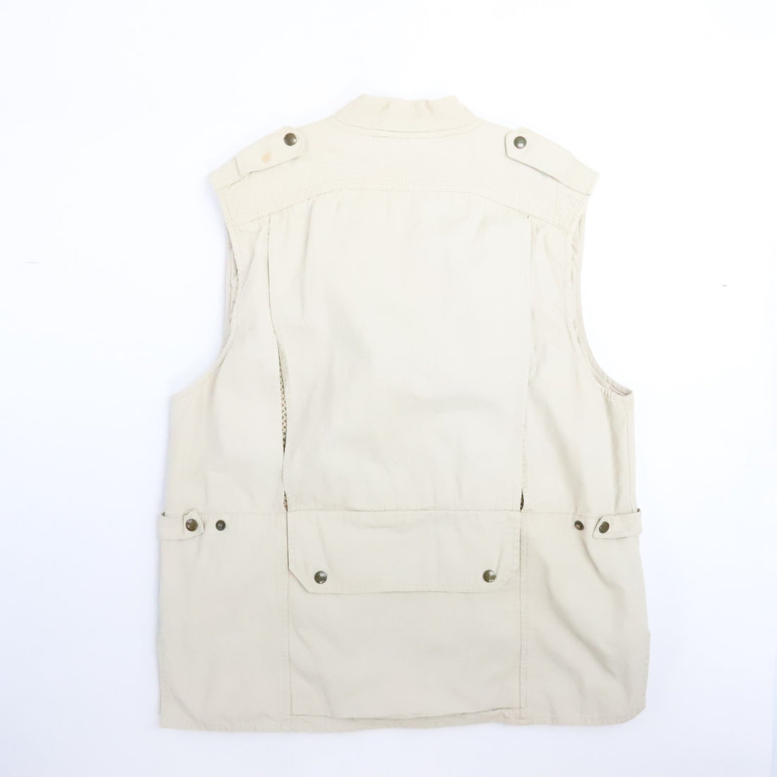 Vintage Eddie Bauer Fishing Vest Jacket Size Medium Tan