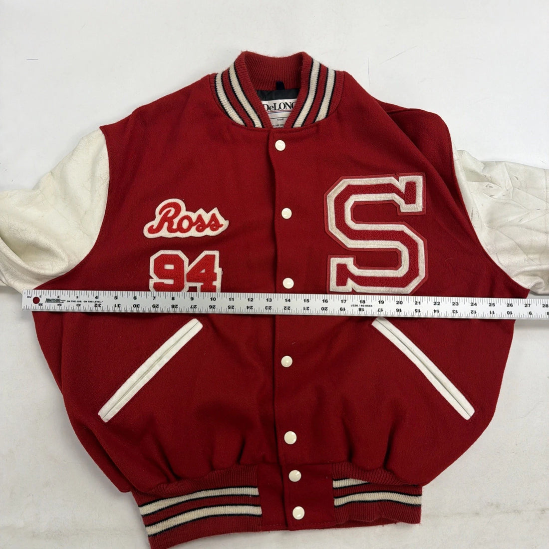 Vintage Marching Band DeLong Leather Wool Varsity Letterman Jacket Size 44