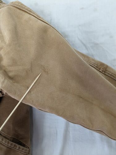Vintage Carhartt Canvas Detroit Work Jacket Size Small Beige Blanket Lined