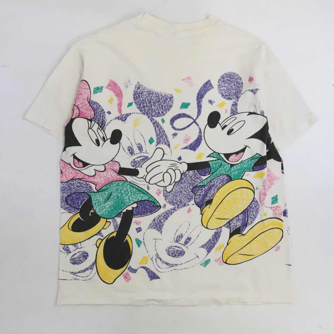 Vintage Mickey Minnie Mouse Disney T-Shirt Size XL All Over Print 90s