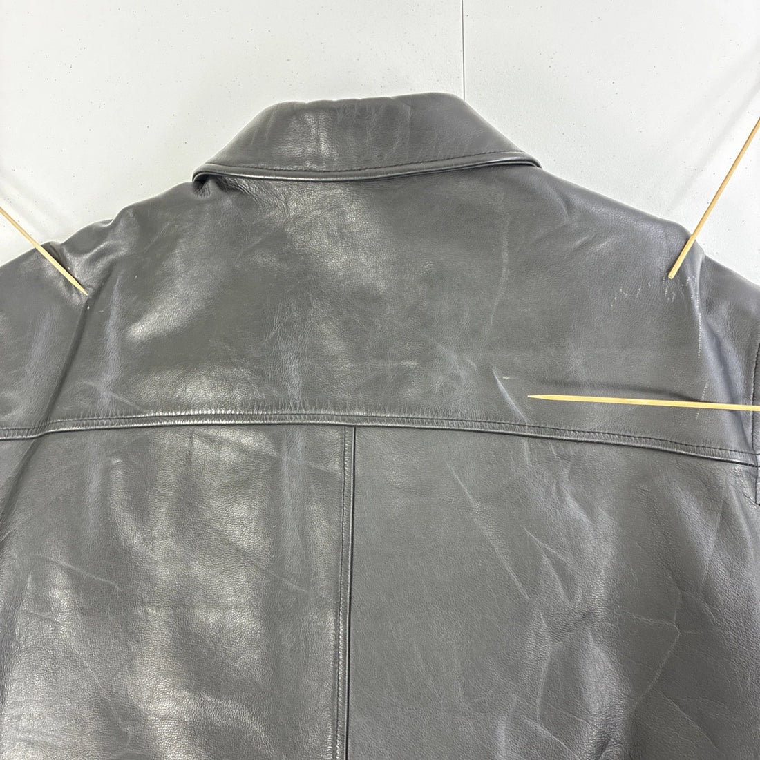 Vintage Gap Leather Coat Jacket Size Large Black