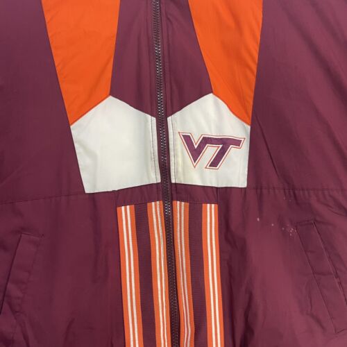 Vintage Virginia Tech Hokies Puffer Pro Player Jacket Medium Reversible NCAA