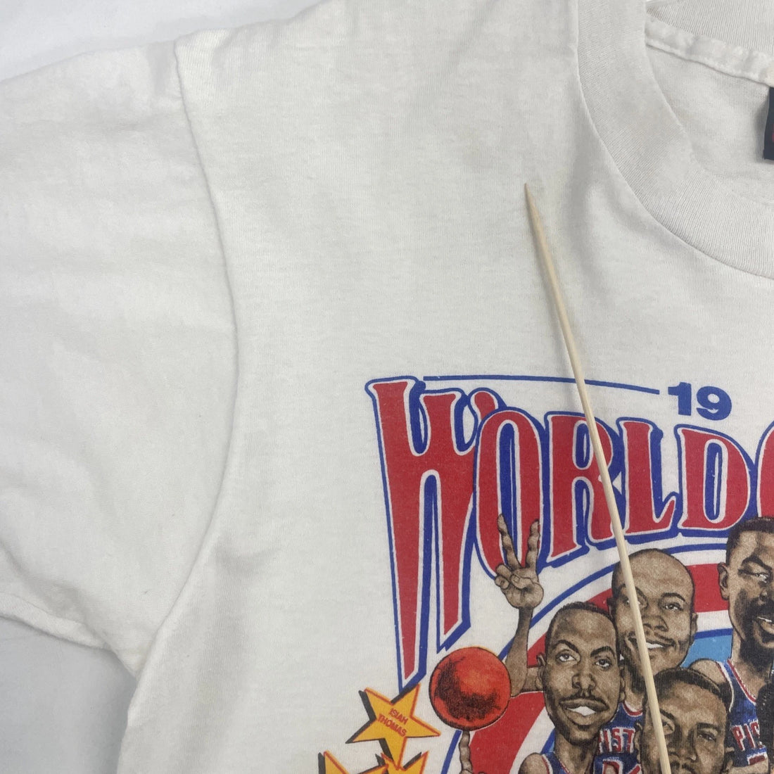 Vintage Detroit Pistons World Champs Caricature T-Shirt Large Bad Boys 1989 NBA