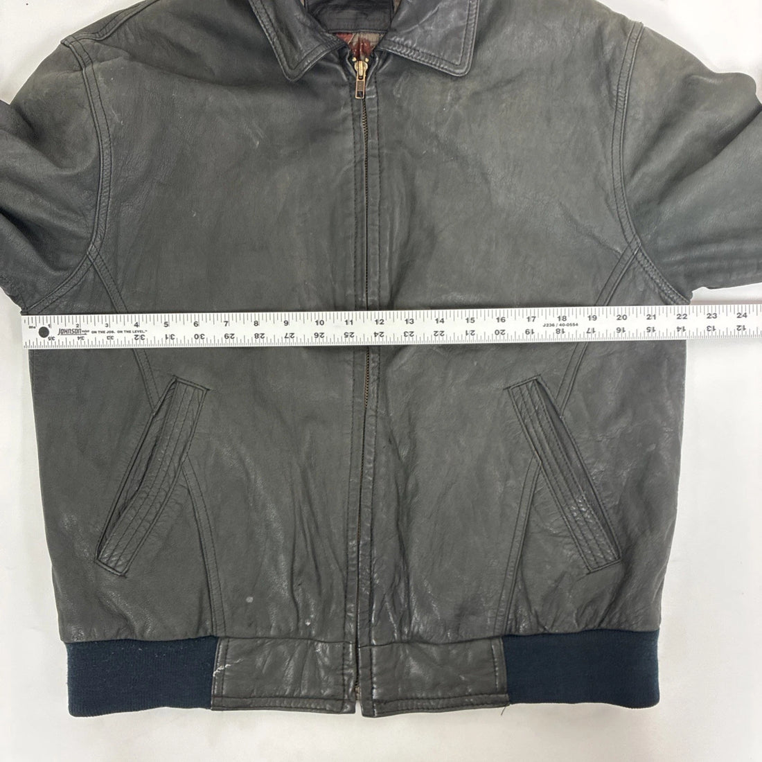 Vintage St. John's Bay Leather Bomber Jacket Size Medium