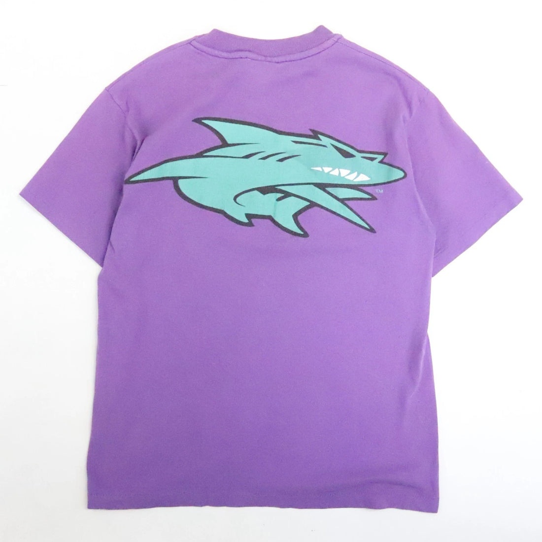 Vintage Maui And Sons Shark Surf T-Shirt Size Medium Purple 90s