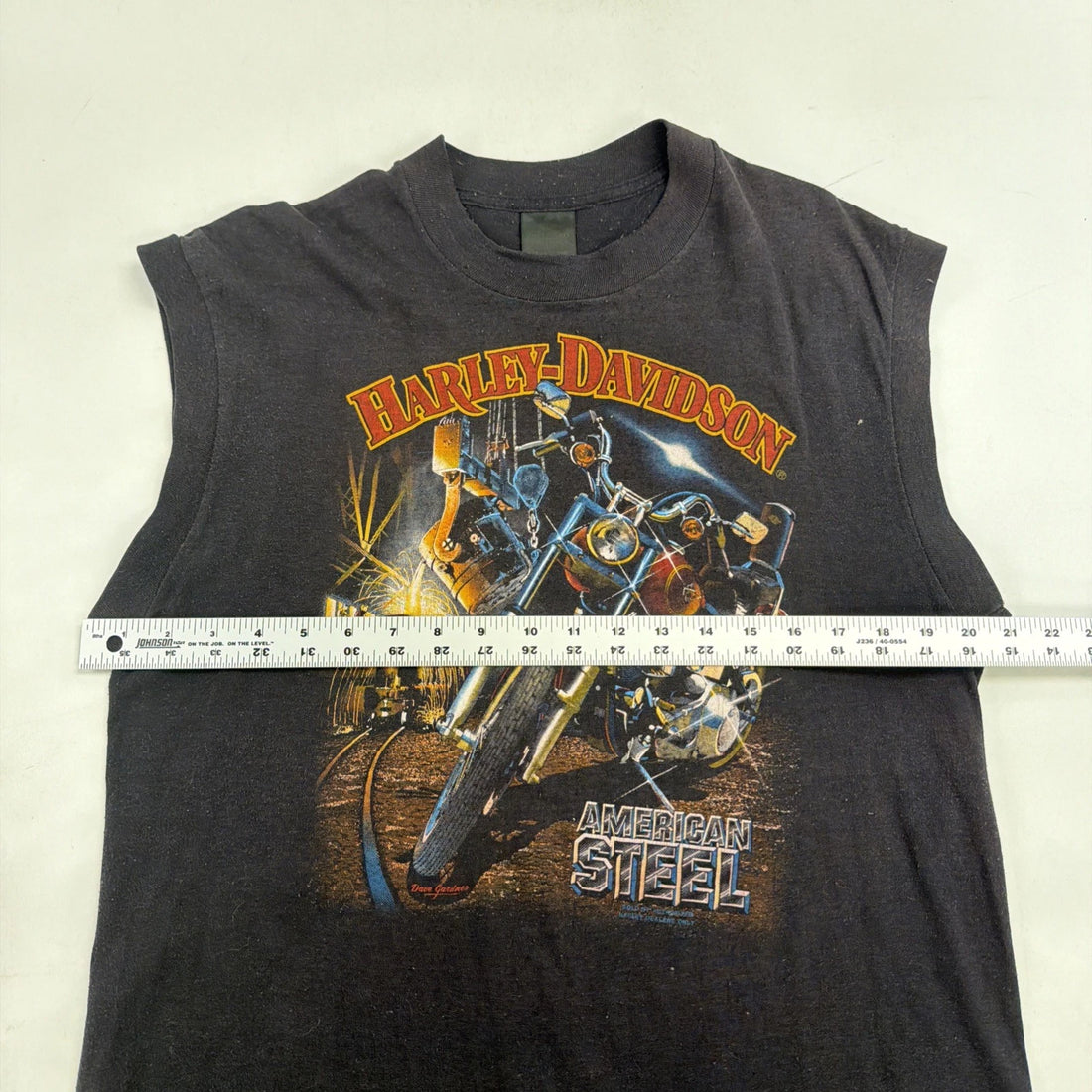 Vintage Harley Davidson Motorcycles 3D Emblem American Steel Tank Top Shirt XL