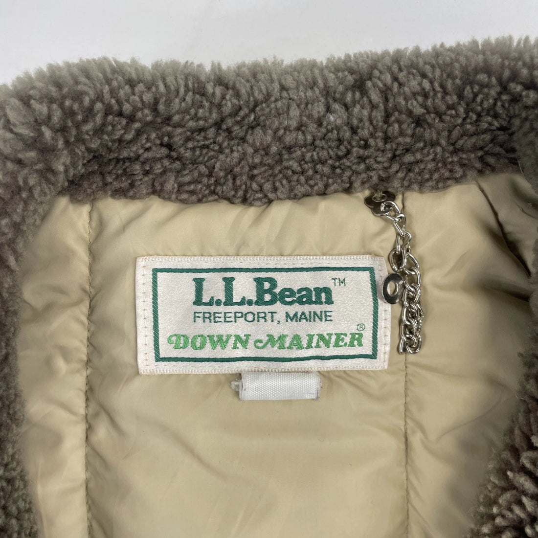 Vintage L.L. Bean Down Mainer Parka Coat Jacket Size Large Brown