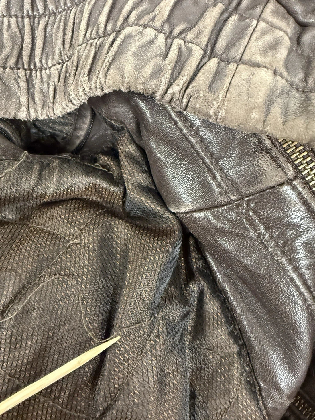 Napa Valley Leather Bomber Jacket Size XL Brown