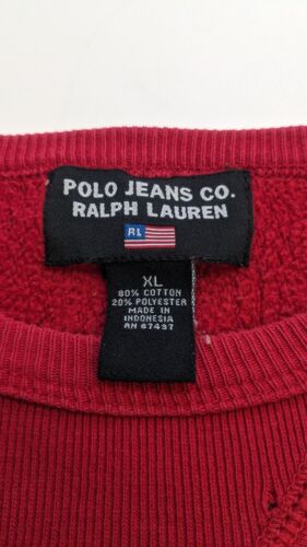 Vintage Polo Jeans Co. Ralph Lauren Crewneck Sweatshirt Size XL Red