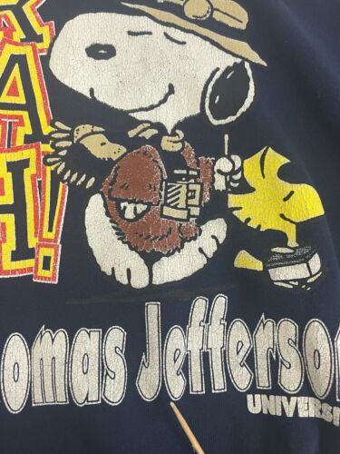 Vintage Thomas Jefferson University Snoopy Crewneck Sweatshirt Size Medium 90s