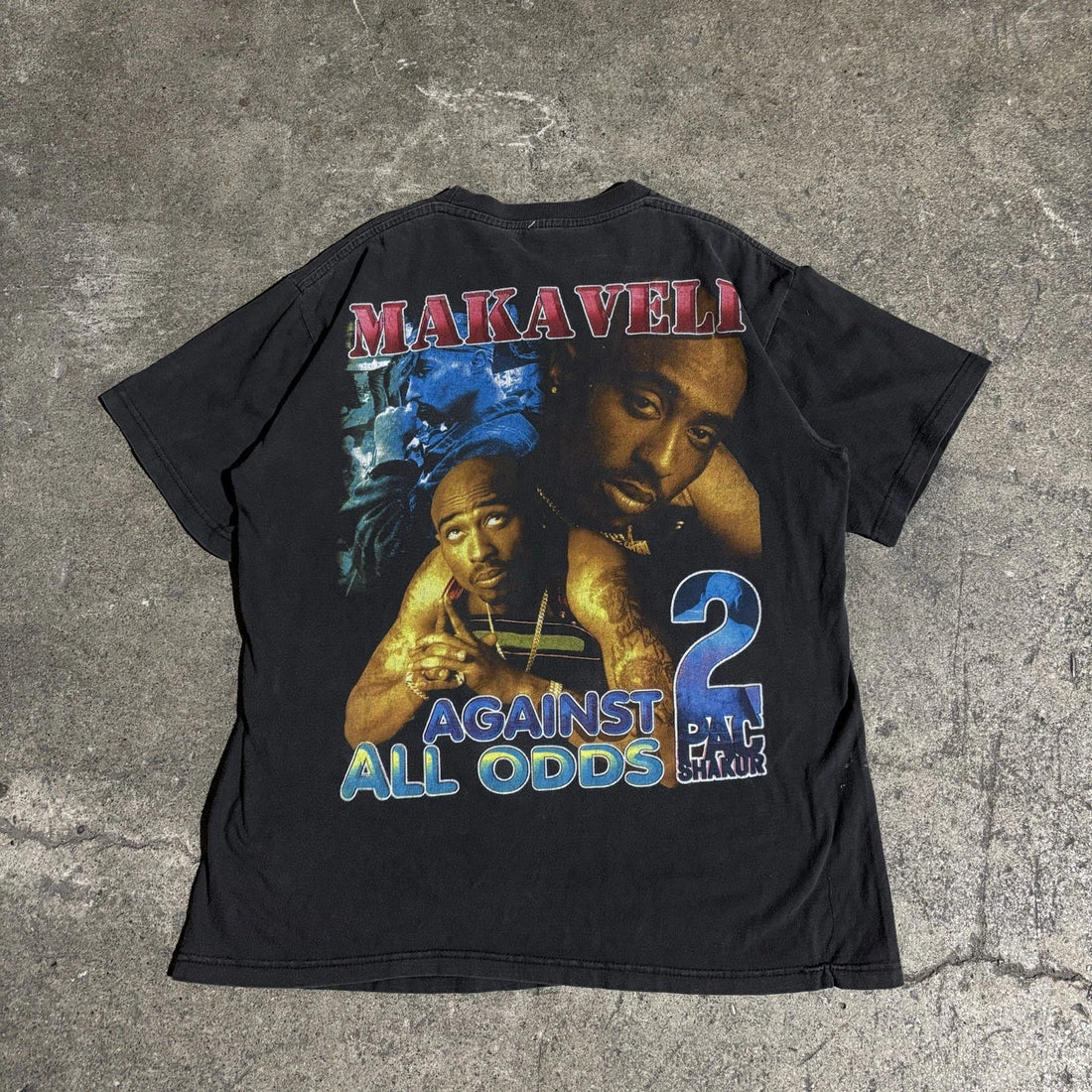 Vintage Tupac Makaveli Against All Odds Rap Tee T-Shirt Size XL Hip Hop 2Pac