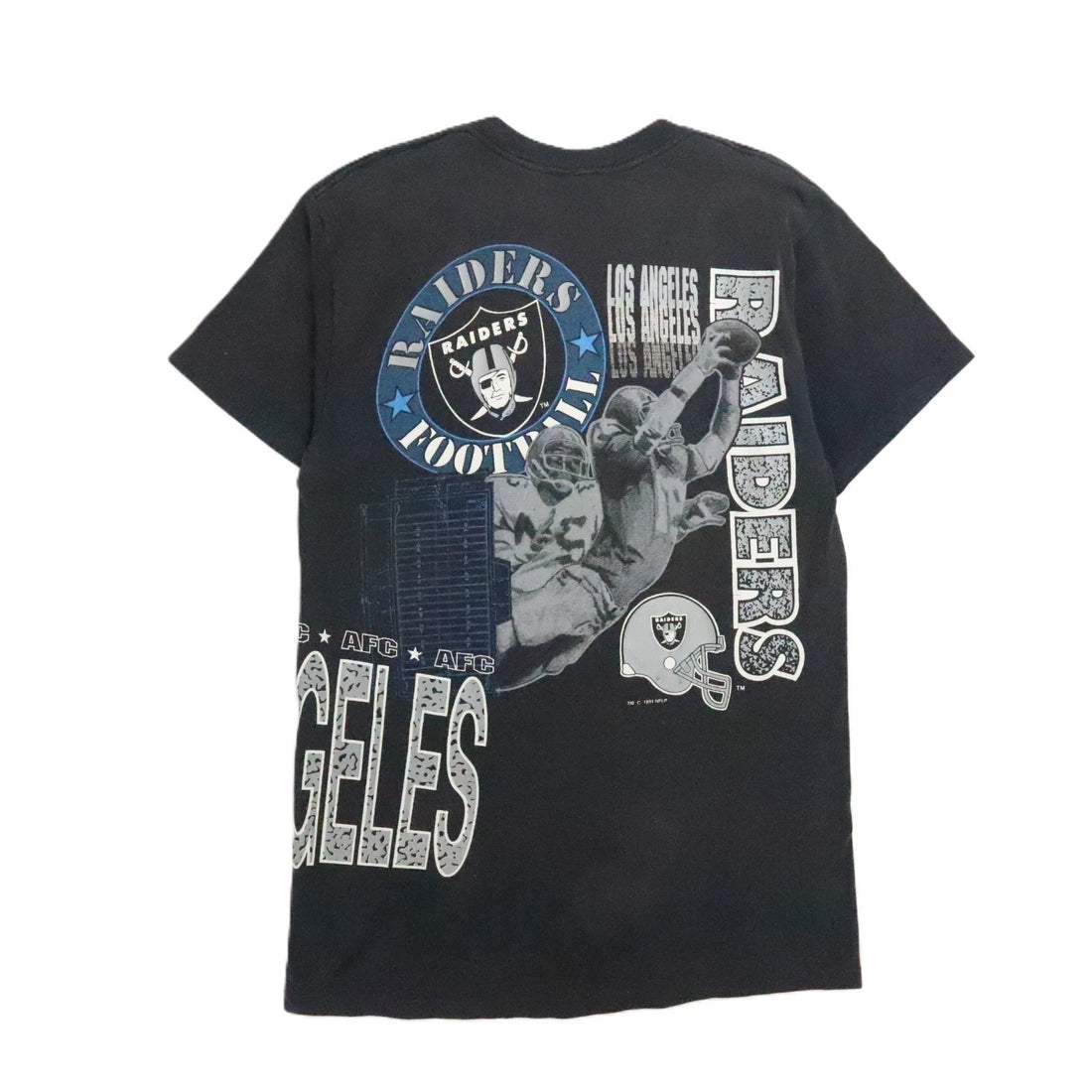 Vintage Los Angeles Raiders T-Shirt Size Large Wrap Around 90s NFL