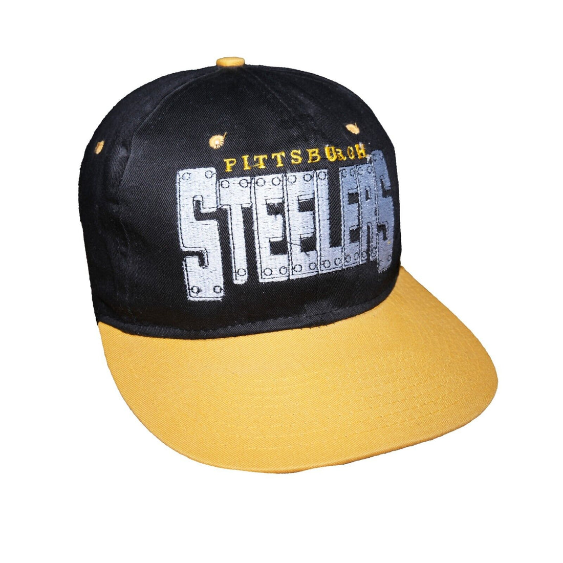 Vintage Pittsburgh Steelers Snapback Hat OSFA Black 90s NFL