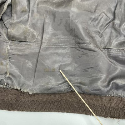 Vintage Willis Geiger US Navy G-1 Flight Leather Bomber Jacket Size 42 Brown