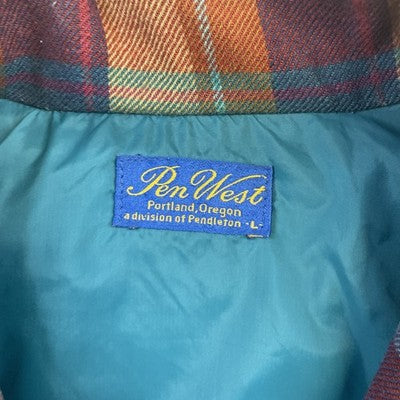 Vintage Pen West Lobo Bomber Jacket Size Large Brown Western