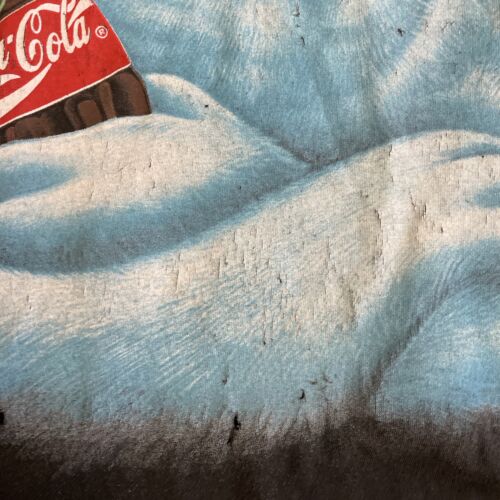 Vintage Polar Bear Coca Cola Wear T-Shirt Medium 1997 90s Distressed