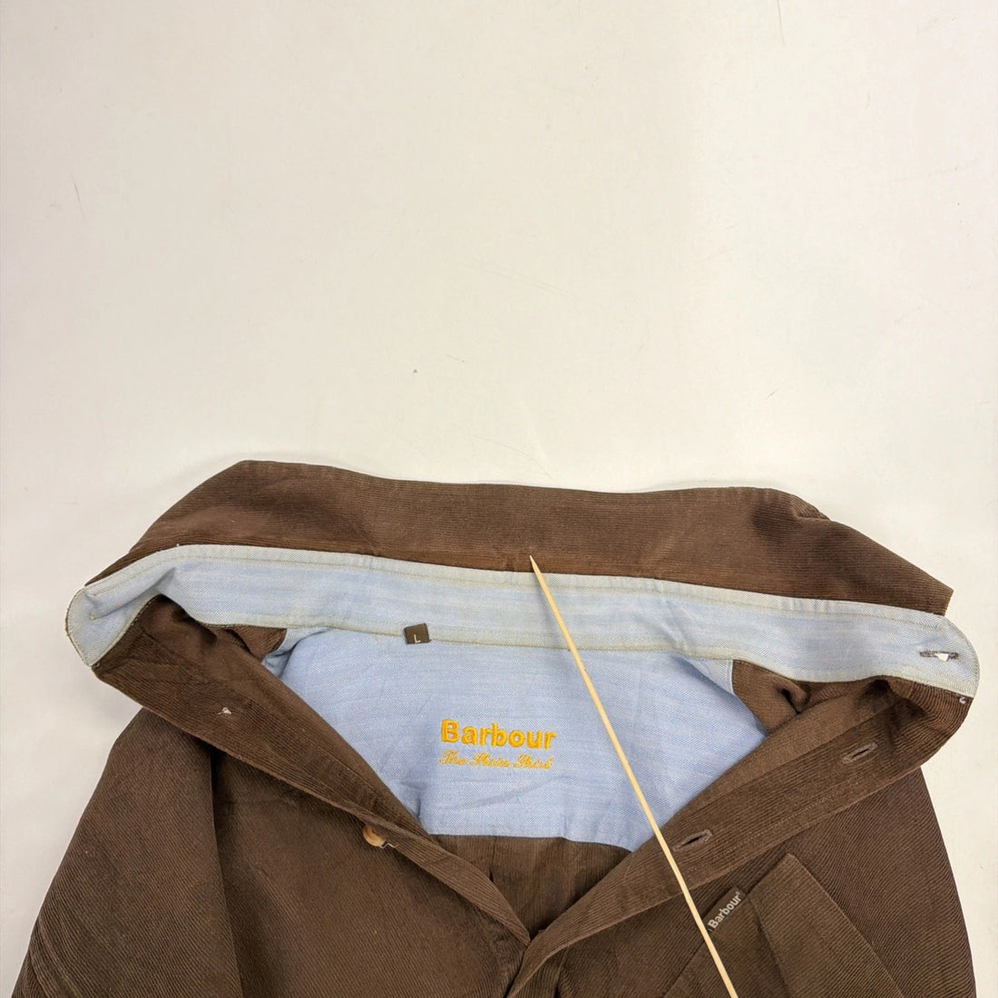 Barbour Button Up Plain Shirt Size Large Brown