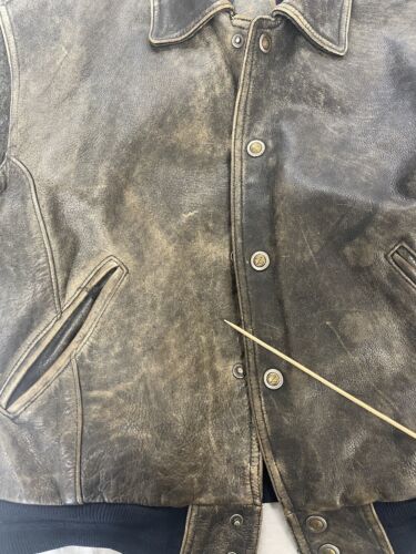 Vintage Avaricci Leather Bomber Jacket Size Medium Distressed