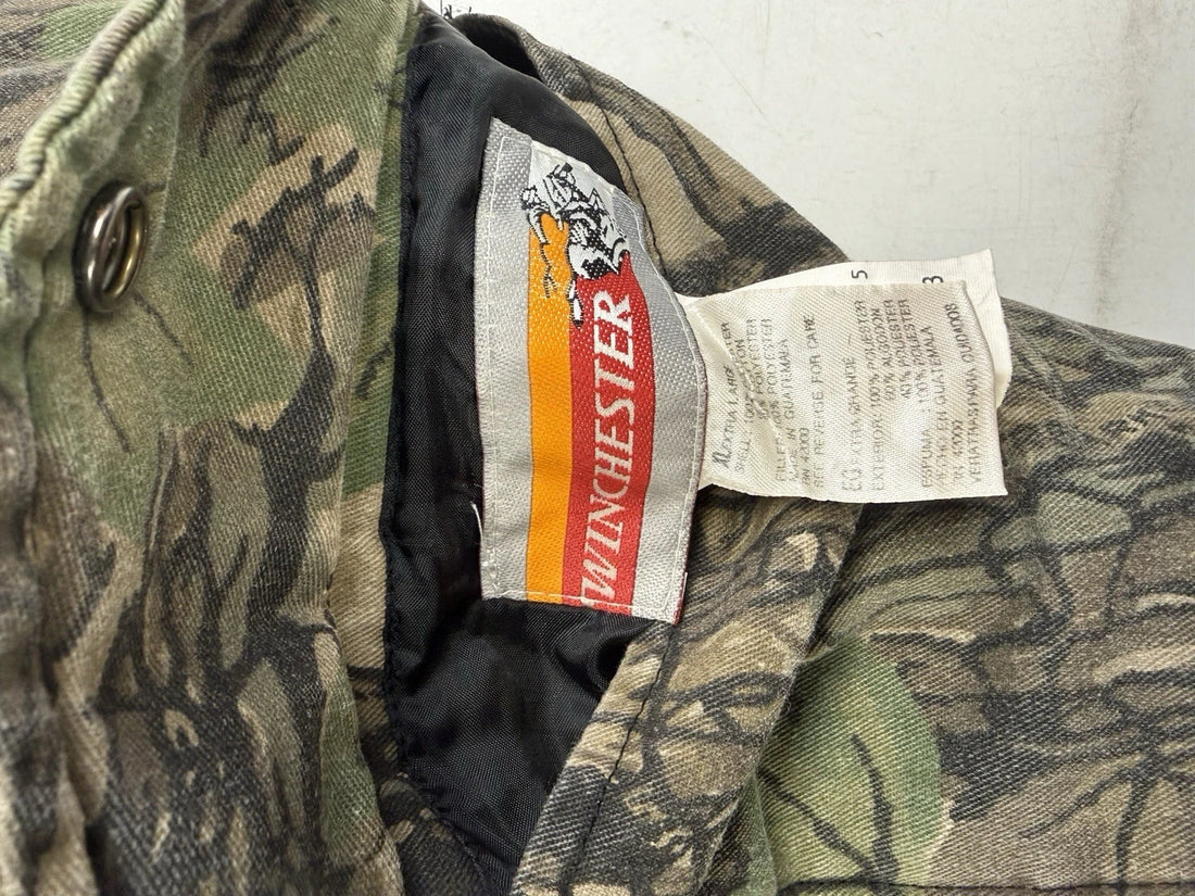 Vintage Winchester Trebark Camo Vest Jacket Size XL Reversible