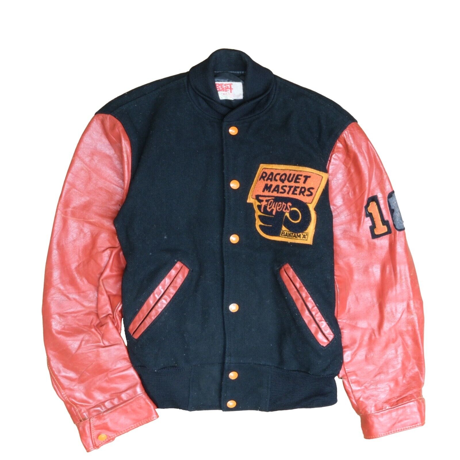 Varsity wool leather online bomber jacket