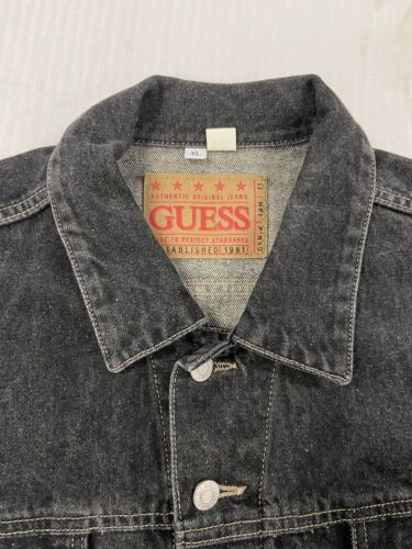 Vintage Guess Denim Trucker Jacket Size XL Black