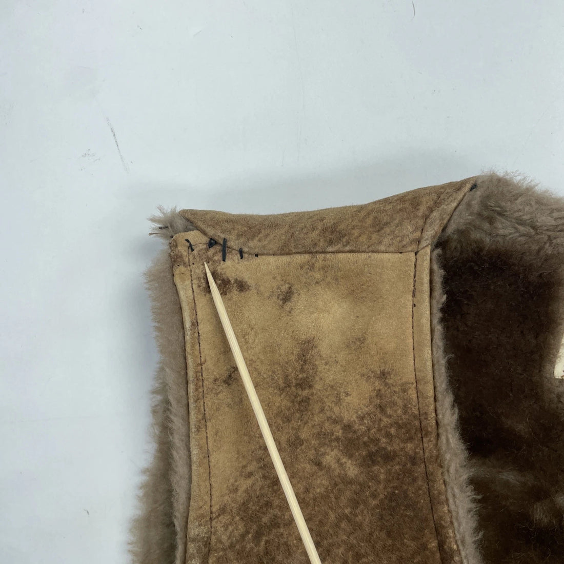 Vintage Schott NYC Suede Leather Vest Jacket Size 40 Brown Sherpa