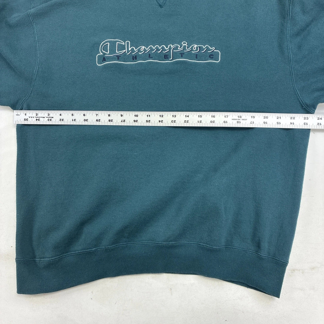 Vintage Champion Athletic Spell Out Crewneck Sweatshirt Size Large Teal