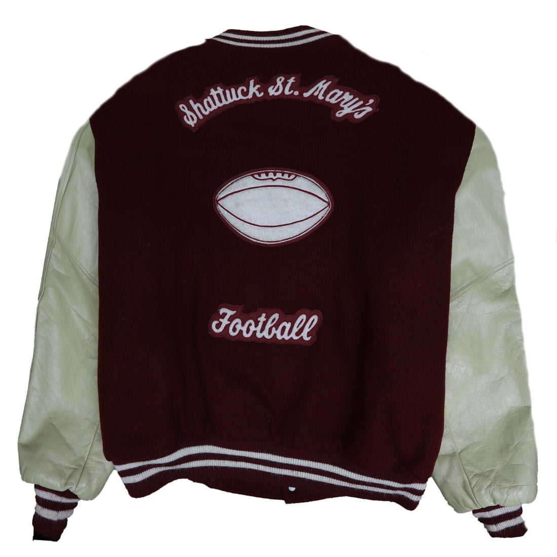 Vintage Shattuck St Mary Football Letterman Wool Leather Varsity Jacket 2XL